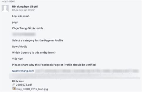 Bước 1 trong đăng ký tick xanh cho tài khoản facebook cá nhân